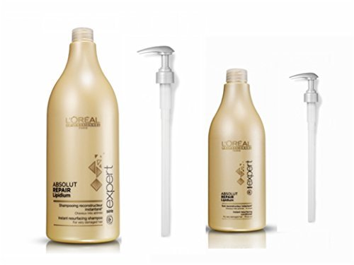 L'Oréal Professionnel Serie Expert Absolut Repair Lipidium Shampoo 1500ml, Conditioner 750ml and Pump Bundle