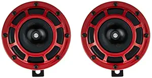 Hella 003.399-841 Red Grill Supertone Horn ( 12V,300/500 Hz,105 - 118 dB @ 2m)