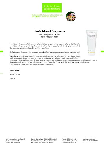 Handrücken-Pflegecreme mit Collagen, Carotin 100 ml - 2