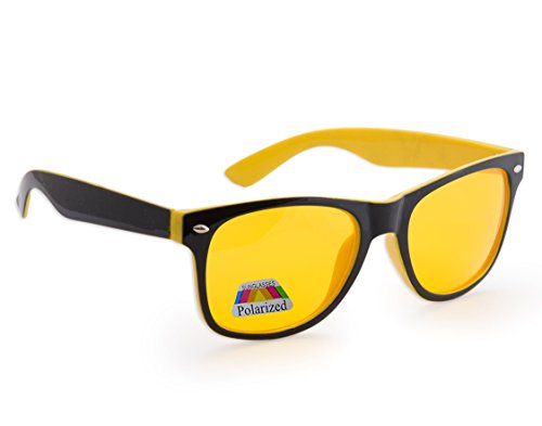 Gafas para conducción nocturna de 4sold, unisex Amarillo Yellow Black Night Polarized Taille unique