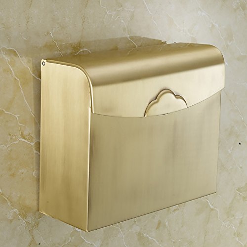 Preisvergleich Produktbild Qzny Toilettenpapierhalter, Messing Sanitärkarton Quadrat Papierhandtuchhalter Chinese Traditional Badezimmer Aufbewahrungsbox Toilettenpapier mit Deckel