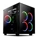 Produktbild anidees AI-Crystal-Cube-RGB ATX / E-ATX gehärtetem Glas Computer Gehäuse mit 5 x 120 RGB Gehäuselüfter miditower- Schwarz