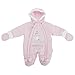 Baby Boys/Girls Stripy Zebra Hugs All In One Hooded Winter Snowsuit (Tiny baby) (Pink)
