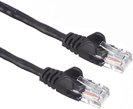 CS 0.5m Cat5e / Network Cable / Patch Cable Multiple Colours - RJ-45 Network UTP 24 AWG Male to Male … (Black)