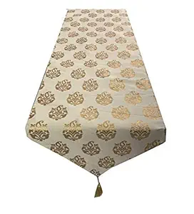 PINK PARROT Durable Dopian Silk Table Runner 13X 70 1 Pc (Beige)