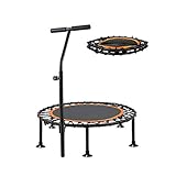 JDKC- Trampoline, Trampoline Intérieur Et Extérieur for Les Enfants avec Un Guidon Réglable for Les Familles Et Les Jardins d'enfants Trampoline D'IntéRieur (Color : Orange)