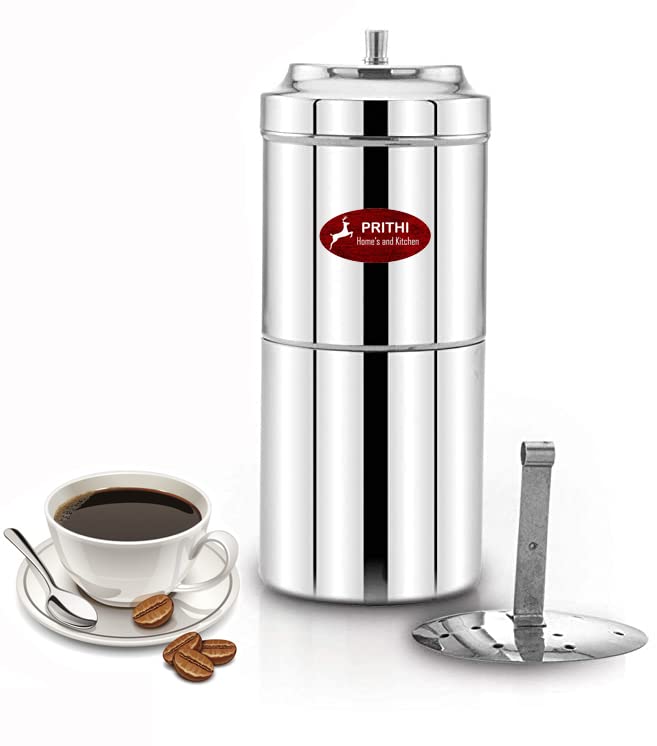 Prithi Home's and Kitchen Stainless Steel South Indian Filter Coffee Maker/Drip Coffee maker- 160 ml Approx. capacity (2-3 cups)