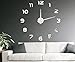 Produktbild Hunpta Mode DIY-große 3D Nummer Spiegel Aufkleber Big Watch Home Decor Art Wanduhr (Silber)