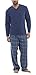 Produktbild Herren 2-teilig Luxus Gesamtlänge Pyjama Set Warm Winter Thermo / Jersey Oberteil Luxus Flanell Lounge-hose Herren Jungen Pjs Pj Geschenk Blau Kariert Größe L