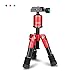 Produktbild AFAITH Ultra Portable Faltbare Aluminiumlegierung Mini Stativständer Kleine Kamerastativ Kompakt Tabletop Makro Kit mit CK - 30 Kugelkopf für Canon Nikon DSLR Kamera und Smartphone Rot TM026
