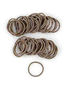 Light Brown Small Hair Elastics, 2mm Mini Color Match Hair Ties for Kids, Braids and Fine Hair - 48 Count (Light Ash Brown)