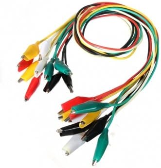 Kyz Kuv 10pcs 50cm Double-ended Clips Cable Alligator Testing Probe Lead Wire