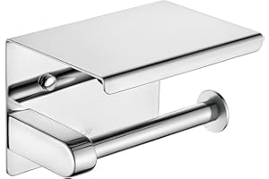 Ibergrif MK34050 - Porte Papier Toilette, Support Papier Toilette Mural, 304 Acier Inoxydable Porte Rouleau Toilette, Installation avec Vis ou 3M Auto-adhésif, Argent