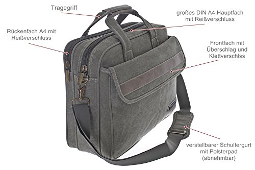FLUGBEGLEITER MESSENGER UMHÄNGETASCHE ARBEITSTASCHE SCHULTER HERREN TASCHE Stoff Canvas - 5