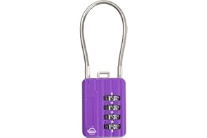 SISAV 4 Digit Cable Combination Locks 4.7 inches(12cm) Cable for School Gym Locker,Helmet,Filing Cabinets,Toolbox,Luggage Suitcase,knapsack,Cable 3mm Diameter,Purple