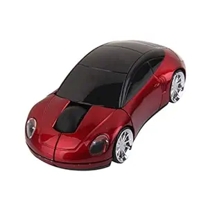 Microware Wireless Optical Mouse 2.4GHz - Cordless Car Shaped 3 Button PC Mouse with Scrollwheel - For Laptop / Netbook / Desktop Computers - Supported by: Microsoft Windows (7 / XP / Vista) and MAC (OS X +)