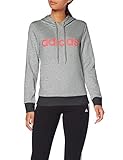 Essentials Linear Hoodie adidas Essentials Linear Hoodie Hooded Sweat, Mujer, Medium Grey Heather/Prism Pink, M