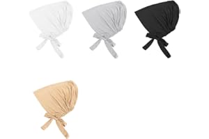 PEALOVCOM 4 PCS Bonnet sous Hijab Coton Turban Hijab Femme Flexible Coton Foulard Hijab Femme Musulmane Bonnet pour Femme Musulmane Bonnet sous Hijab Femme Musulmane Bonnet Femme Hijab