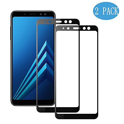 [2-Unidades] Protector de Pantalla Samsung Galaxy A8 2018, Modoca La protección más simple y eficaz de la pantalla [Cobertura Completa] Protector Cristal Vidrio Templado para A8 2018, Negro