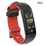 IGEMY G16 Blueteeth Sport Smart Armband mit Fitness Dynamische und statische Herzfrequenz Blutdruck Tracker und Information Push (Rot)