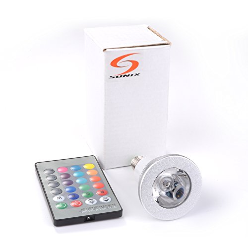 Sunix® 3W E14 RGB LED Lampe multicolor Glühbirne / Glühlampe mit Ferbedienung, Farbwechsel 16 Farben Auswahl, LED Leuchtmittel, LED Birnen - 7