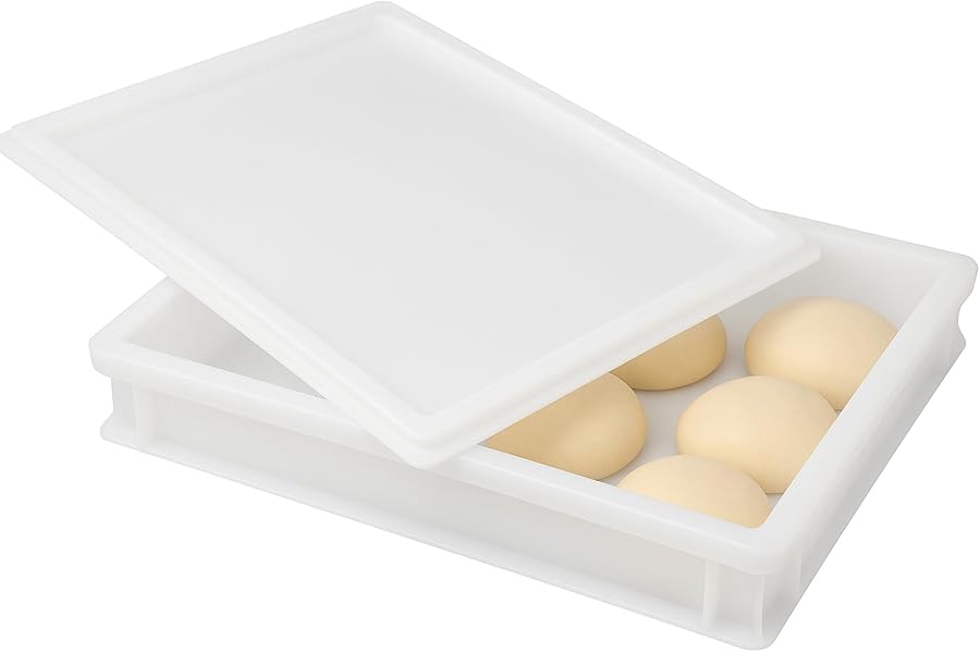 Chabrias Ltd Pizza Dough Proofing Box 12L with Lid – Food Grade Stackable Dough Tray – 44.5 × 31.5 × 8.5 cm (Gastronorm 2/3 Footprint) – Cold Fermentation Container