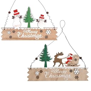 Volumoon 2 Piezas Madera Navidad