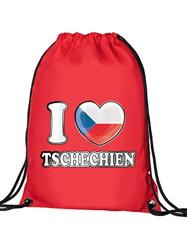 I LOVE TSCHECHIEN FANSHIRT 5014 Turnbeutel (Rot)