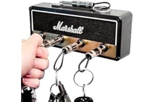 NAVESO Porte Clef Mural, Jack Rack JCM800 Guitare Storage Key Holder, Clavier Avec Porte-clés 4 pièces(Noir)