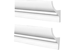 GARENERGIE Led Mall Home Profilo in Duropolimero per Strisce Strip Led da Soffitto | Pannello Verniciabile per Illuminazione Soffusa Greche Decorative (2 Pezzi - 100x7x4 cm)