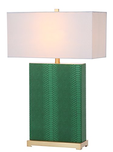 Safavieh Palmer Faux Snakeskin Table Lamp, Dark Green, E27, 13 W, Set of 2