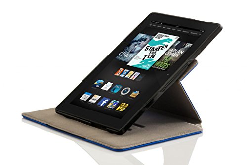 Forefront Cases® Neue Leder Drehbar Hülle / Tasche / Case / Cover für Amazon Fire HD 6 Tablet (Oktober 2014) – Rundum-Geräteschutz und intelligente Auto-Sleep-Wake-Funktion mit 3-JAHRES-GARANTIE VON Forefront CASES – inkl. Eingabestift und Displayschutz - 3