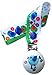 CuteToots hand-painted wooden dummy clip - wee birdy (for dummy with ring)