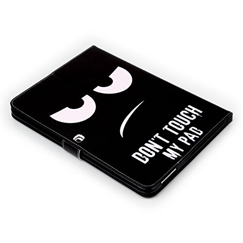 Galaxy Tab 4 10.1 Hülle,Ukayfe Schwarz Augen Don’t Touch My Pad Painted Schutzhülle fur Galaxy Tab 4 10.1 SM-T530 Ledertasche Lederhülle Smart Case Cover,[Bunt Muster Design] Kunstleder Tasche PU Leder Schutzhülle Brieftasche Etui Schale Hülle for Galaxy Tab 4 (10.1 Zoll) SM-T530 mit 1 x Schwarze Eingabestift - 4