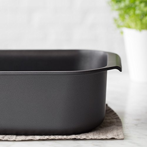 Aluguss Bräter 2 tlg. mit Glasdeckel und integriertem Aromaknopf (34 x 25,5 x 9,5 cm ) von K & G seit 1948 robuster Alugussbräter mit Dampfloch (6 l) antihaft / Teflon beschichtet - 7