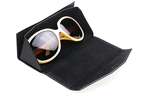 Preisvergleich Produktbild TKSTAR Damen Herren Brillenetui Sonnenbrille schützende Reißverschluss Hard Case,tragbare Faltbare Brillenetui,Sonnenbrillen Box,Dreieck Falten Flat Kreatives Design Falten Fässer Gläser GB01 Schwarz