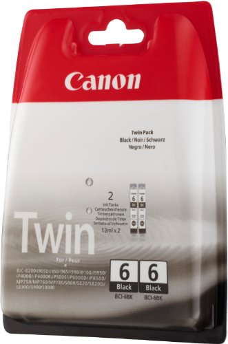 Canon BCI-6 BK Original Tintenpatrone, Doppelpack 2x 13ml schwarz - 2