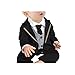 ZOEREA Infant Toddler Boy Baby Tuxedo Onesie With Necktie Gentleman Romper Jumpsuit Outfit Plaid Striped Clothes Great Costume for Special Occasions like Halloween, Christmas