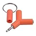 Produktbild eDealMax Mini Y Stecker 3,5 mm en Forme de Double 3,5 mm Klinke weiblich Casque Audio Splitter Adapter Verbinder Orange