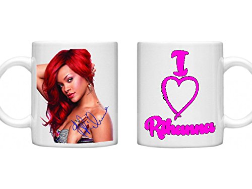 Rihanna, I Love Rihanna, Rihanna Autograph, GPO Group Exclsuive Design Cute Gifts, Funny Gifts, Microwave Dishwasher Safe 11oz Mug Cup by GPO Group