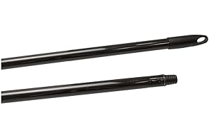 La Briantina Manico Professionale per Scope, in Metallo Plastificato ad Alto Spessore, Lunghezza 130 cm, Colore Nero