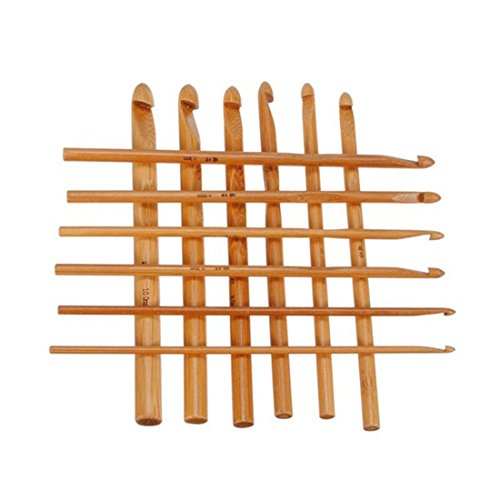 12Pcs 12 Größen Bambus Häkelhaken Stricknadeln Stricken Handwerk Set - 2