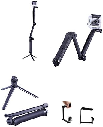 Foldable Multi-functional Pole/Monopod 3-Way Adjustable Selfie Stick for GoPro Hero 6/5/4/3Session,Action Cameras