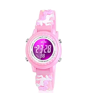 Viposoon LED Pink Unicorn Digital Watches for Kids Birthday Presents Xmas Gifts for 5-12 Year Old Girls