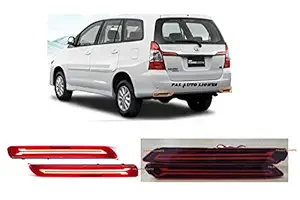 Palautolights Innova 2013-2015 Reflector Led Brake Light for Bumper(Rear/Back) Drl with Wiring (Red) - Set of 2