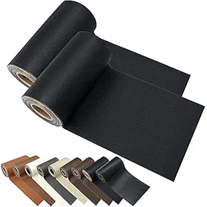 SIA VENDORS 2pcs Leather Repair Patch Tape kit for Couches Adhesive for Leather Vinyl Couch Furniture Sofa Car Seat Belts Handbags Jackets First Aid Patch (Black) 9X48inch