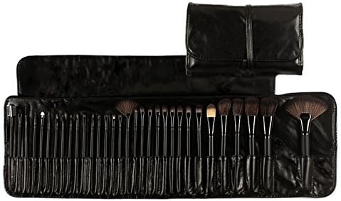 32Pcs Print Logo Makeup Brushes Professional Cosmetic Make Up Brush Set The Best Quality - Black