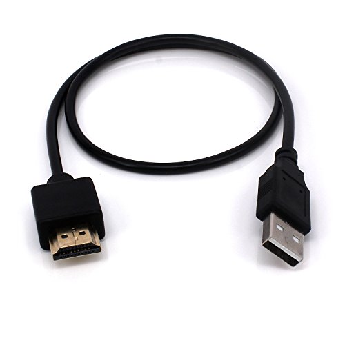 USB zu HDMI Kabel, Yilan 0,5 m USB 2.0 Stecker auf HDMI Stecker Ladegerät Kabel Splitter Adapter - 2