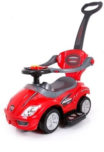 KP0233 RED Baby Walker DELUXE MEGA CAR 3in1 with Parent Handle