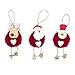 Produktbild kuangkk Weihnachtsbaum-Anhänger Weihnachtsmann Schneemann Elch Dekoration Ornamente 3 Stück, rot, 8cmx20cm